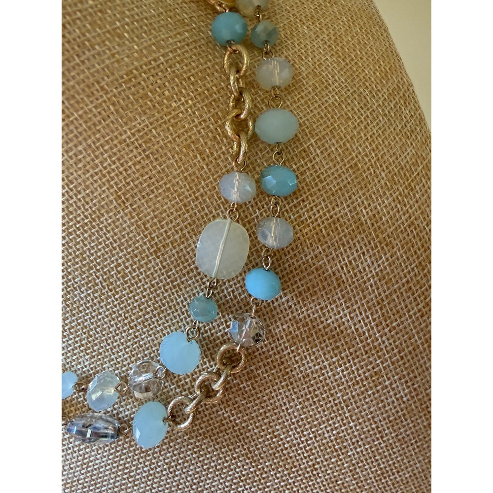 Boho Coastal Multi Strand Beaded Statement Necklace Loft - Picture 3 of 6